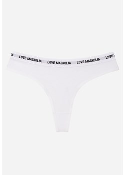 Białe Majtki Typu Stringi z Bawełną i Napisami Veza ze sklepu born2be.pl w kategorii Majtki damskie - zdjęcie 188730598