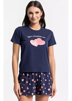 Bawełniana piżama damska w serduszka PDD3900-020, Kolor granatowy, Rozmiar S, Moraj ze sklepu Primodo w kategorii Piżamy damskie - zdjęcie 188732898