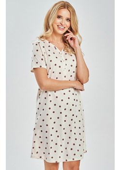 Bawełniana koszula nocna damska 3529 Nita, Kolor kremowo-brązowy, Rozmiar S, Taro ze sklepu Primodo w kategorii Koszule nocne - zdjęcie 188732936