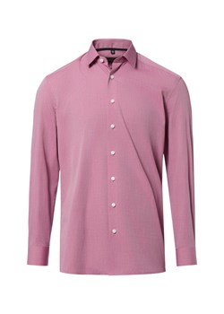 Finshley & Harding Męska koszula biznesowa - Easy Care Mężczyźni Modern Fit Bawełna (100%) bordowy wypukły wzór tkaniny ze sklepu vangraaf w kategorii Koszule męskie - zdjęcie 188733195