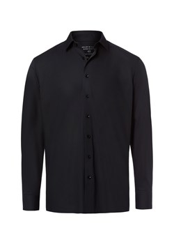 Finshley & Harding Męska koszula biznesowa - Easy Care Mężczyźni Modern Fit Bawełna (100%) czarny jednolity ze sklepu vangraaf w kategorii Koszule męskie - zdjęcie 188733199