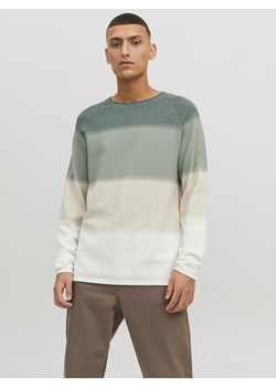 Jack & Jones Sweter męski Mężczyźni Bawełna seledynowy jednolity ze sklepu vangraaf w kategorii Swetry męskie - zdjęcie 188733218