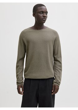 Jack & Jones Sweter męski Mężczyźni Bawełna trzcinowy jednolity ze sklepu vangraaf w kategorii Swetry męskie - zdjęcie 188733219