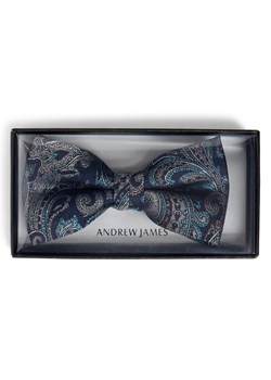 Andrew James Muszka męska z zawartością jedwabiu Mężczyźni Jedwab granatowy wzorzysty ze sklepu vangraaf w kategorii Muchy - zdjęcie 188733249