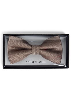 Andrew James Jedwabna muszka męska Mężczyźni taupe wypukły wzór tkaniny ze sklepu vangraaf w kategorii Muchy - zdjęcie 188733255