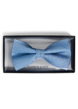 Andrew James Jedwabna muszka męska Mężczyźni jasnoniebieski wypukły wzór tkaniny ze sklepu vangraaf w kategorii Muchy - zdjęcie 188733256