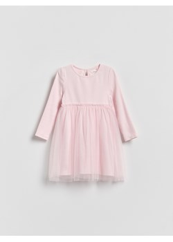 Reserved - Sukienka z tiulowym dołem - pastelowy róż ze sklepu Reserved w kategorii Sukienki dziewczęce - zdjęcie 188733607