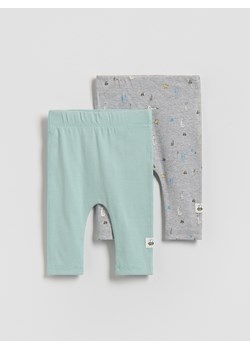 Reserved - Prążkowane legginsy 2 pack - zielony ze sklepu Reserved w kategorii Spodnie i półśpiochy - zdjęcie 188733645