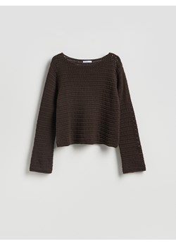 Reserved - Sweter z luźnym splotem - brązowy ze sklepu Reserved w kategorii Swetry damskie - zdjęcie 188733798