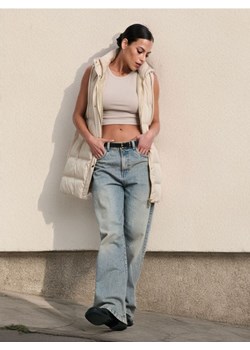 Sinsay - Pikowana kamizelka z kapturem - kremowy ze sklepu Sinsay w kategorii Kamizelki damskie - zdjęcie 188734747