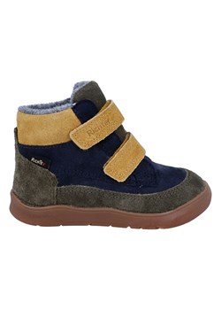 Richter Shoes Skórzane buty w kolorze granatowo-żółto-oliwkowym do chodzenia na boso ze sklepu Limango Polska w kategorii Buciki niemowlęce - zdjęcie 188735666