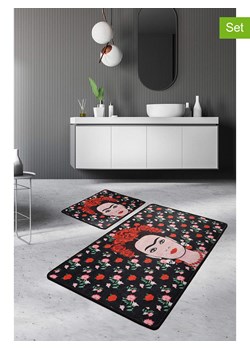 Mijolnir Dywaniki łazienkowe (2 szt.) w kolorze czarno-czerwonym ze sklepu Limango Polska w kategorii Akcesoria łazienkowe - zdjęcie 188738138