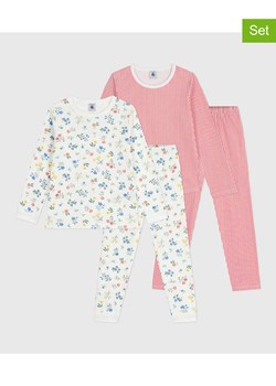 PETIT BATEAU Piżamy (2 szt.) w kolorze białym i jasnoróżowym ze sklepu Limango Polska w kategorii Piżamy dziecięce - zdjęcie 188743287