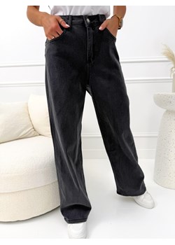 Grafitowe Jeansowe Spodnie Wide Leg ze sklepu ModnaKiecka.pl w kategorii Jeansy damskie - zdjęcie 188746246