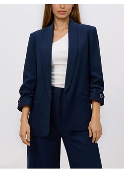 Reserved - Marynarka z dodatkiem wiskozy - granatowy ze sklepu Reserved w kategorii Marynarki damskie - zdjęcie 188746426