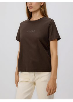 Reserved - T-shirt z nadrukiem - ciemnobrązowy ze sklepu Reserved w kategorii Bluzki damskie - zdjęcie 188746446