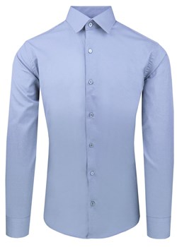 Ciemnoniebieska Koszula Bawełniana o Taliowanym Kroju, Jednokolorowa KSDWPZNIciemNiebP009sl ze sklepu JegoSzafa.pl w kategorii Koszule męskie - zdjęcie 188746637