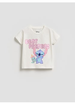 Reserved - T-shirt Lilo i Stitch - złamana biel ze sklepu Reserved w kategorii Bluzki dziewczęce - zdjęcie 188747157