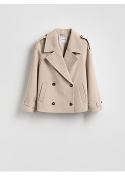 Reserved - Kurtka z dodatkiem wełny - beżowy ze sklepu Reserved w kategorii Kurtki damskie - zdjęcie 188747439