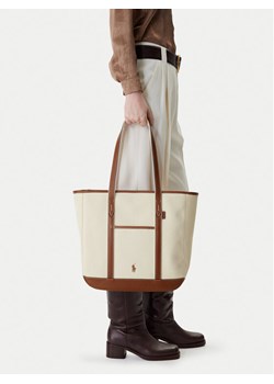 Torebka Polo Ralph Lauren 428968158001 Écru ze sklepu eobuwie.pl w kategorii Torby Shopper bag - zdjęcie 188747526