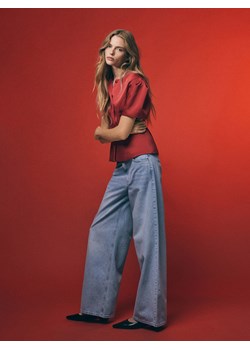 Reserved - Jeansy wide leg ze średnim stanem - niebieski ze sklepu Reserved w kategorii Jeansy damskie - zdjęcie 188749578