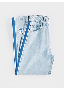 Reserved - Jeansy super wide leg z lampasami - niebieski ze sklepu Reserved w kategorii Spodnie dziewczęce - zdjęcie 188751697
