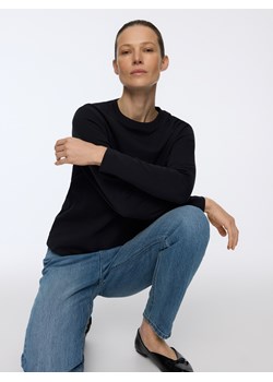 Reserved - Longsleeve z merceryzowanej bawełny - czarny ze sklepu Reserved w kategorii Bluzki damskie - zdjęcie 188751888