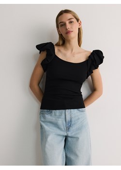 Reserved - Bluzka z bufkami - czarny ze sklepu Reserved w kategorii Bluzki damskie - zdjęcie 188753305