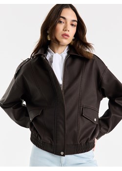 Mohito - Kurtka typu biker - ciemnobrązowy ze sklepu Mohito w kategorii Kurtki damskie - zdjęcie 188754199