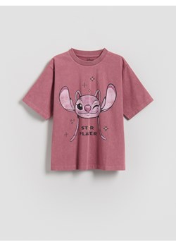 Reserved - T-shirt z efektem sprania Lilo i Stitch - jasnofioletowy ze sklepu Reserved w kategorii Bluzki dziewczęce - zdjęcie 188754458