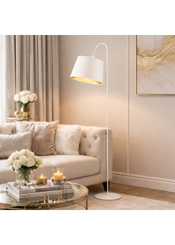 Biała lampa stojąca z abażurem ze złotym wnętrzem TALLIN GOLD ze sklepu Lysne w kategorii Lampy podłogowe - zdjęcie 188754716