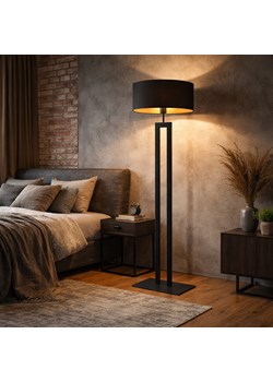 Czarna lampa podłogowa glamour KALIFORNIA GOLD ze sklepu Lysne w kategorii Lampy podłogowe - zdjęcie 188754758