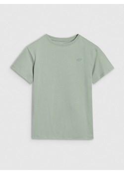 Chłopięcy t-shirt oversize 4F 4FJWSS25TTSHM2324 - zielony ze sklepu Sportstylestory.com w kategorii T-shirty chłopięce - zdjęcie 188754989