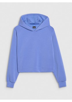 Damska bluza dresowa nierozpinana z kapturem 4F 4FWSS25TSWSF1562 - niebieska ze sklepu Sportstylestory.com w kategorii Bluzy damskie - zdjęcie 188754995