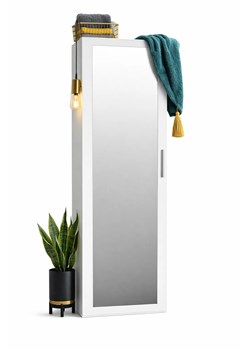 Biała Szafa Jednodrzwiowa Z Lustrem E9-E77 ze sklepu Edinos.pl w kategorii Szafy - zdjęcie 188755238