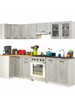 Komplet mebli kuchennych narożnych beton 300 cm Z3-W83 ze sklepu Edinos.pl w kategorii Zestawy mebli kuchennych - zdjęcie 188755267