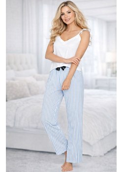 Piżama damska długie spodnie Erica, Kolor biało-niebieski, Rozmiar S, Momenti per me ze sklepu Intymna w kategorii Piżamy damskie - zdjęcie 188756949