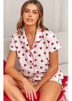 Doctor Nap flanelowa piżama damska w serca PM.7441.AMOUR, Kolor biało-czerwony, Rozmiar S, Doctor Nap ze sklepu Intymna w kategorii Piżamy damskie - zdjęcie 188756959