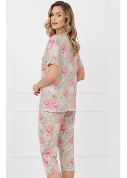Piżama damska ze spodniami 3/4 Harmonia, Kolor beżowy-wzór, Rozmiar S, Italian Fashion ze sklepu Intymna w kategorii Piżamy damskie - zdjęcie 188756985