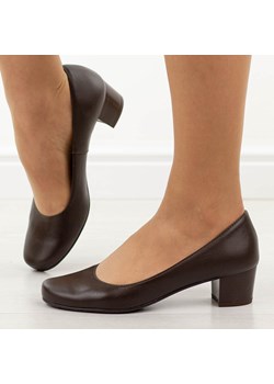 Brązowe Polskie czółenka damskie Gregors 702 ze sklepu suzana.pl w kategorii Czółenka - zdjęcie 188759269