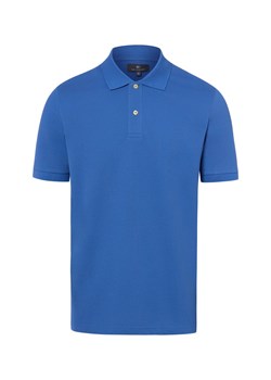 Nils Sundström Męska koszulka polo Mężczyźni Bawełna błękit królewski jednolity ze sklepu vangraaf w kategorii T-shirty męskie - zdjęcie 188759329