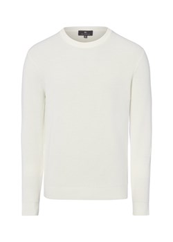 Nils Sundström Męski sweter z dzianiny Mężczyźni Bawełna écru jednolity ze sklepu vangraaf w kategorii Swetry męskie - zdjęcie 188759336