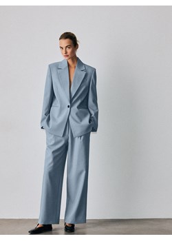 Reserved - Spodnie z dodatkiem wiskozy - niebieski ze sklepu Reserved w kategorii Spodnie damskie - zdjęcie 188759767