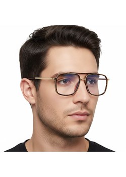 Gotowe pilotki okulary zerówki do komputera z filtrem BLUE Light 25120B panterka/złoty ze sklepu Stylion w kategorii Okulary zerówki damskie - zdjęcie 188762415