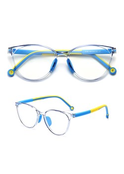 Okulary dla dziewczynki zerówki do komputera z filtrem Blue Light 25183E niebieski/żółty ze sklepu Stylion w kategorii Akcesoria dziecięce - zdjęcie 188762425