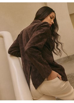 Mohito - Skórzana marynarka oversize - brązowy ze sklepu Mohito w kategorii Marynarki damskie - zdjęcie 188762446