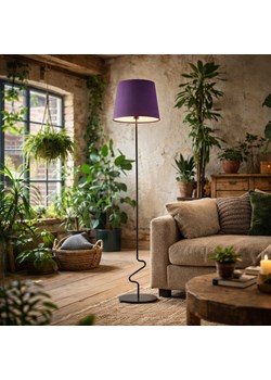 Designerska fioletowa lampa stojąca do salonu w stylu wabi sabi SURAT ze sklepu Lysne w kategorii Lampy podłogowe - zdjęcie 188762508