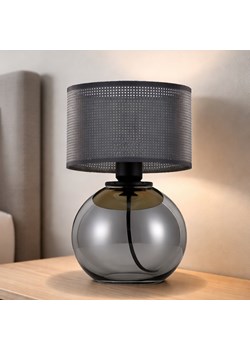 Szklana lampka nocna do sypialni LUTON AŻUR z ażurowym abażurem ze sklepu Lysne w kategorii Lampy stołowe - zdjęcie 188762518