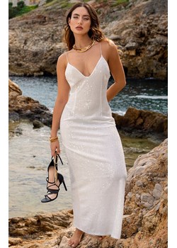 Cekinowa sukienka maxi biała A697, Kolor biały, Rozmiar L, Awama ze sklepu Primodo w kategorii Sukienki - zdjęcie 188763747