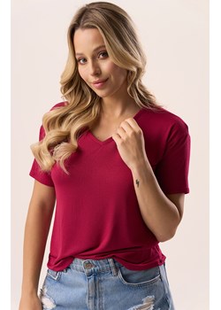 Bluzka z krótkim rękawem bordowa Serina, Kolor bordowy, Rozmiar S, Babell ze sklepu Primodo w kategorii Bluzki damskie - zdjęcie 188764057